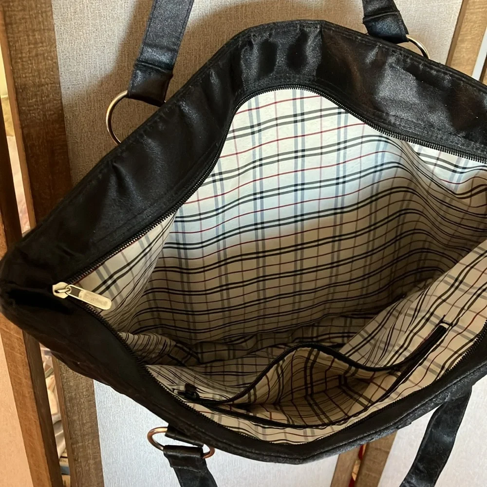 Elegant Black Quilted Tote Bag